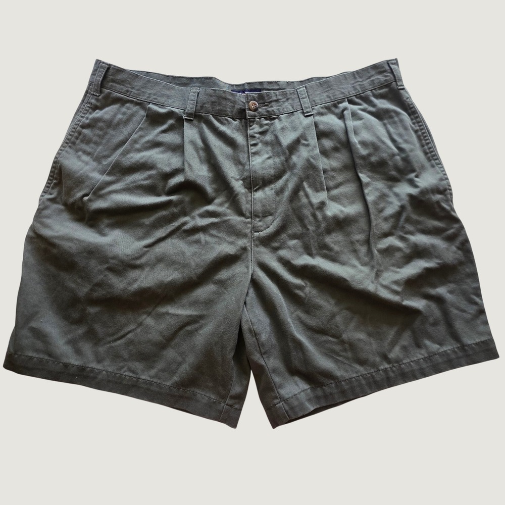 Dockers Men's Shorts Pleated Chino Olive Green Gorpcore Dadcore 38